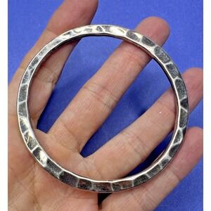 Robert Lee Morris Bronze Bangle Bracelet Flat Hammered Signed Stunning RLM